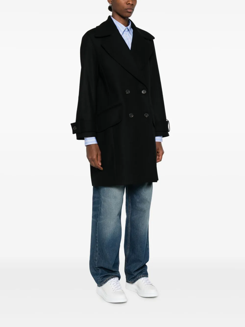 Paul Smith Jas met dubbele rij knopen en zak Zwart