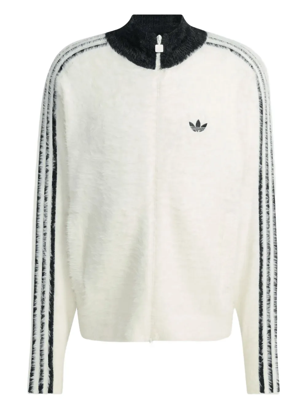 adidas three-stripe zip-up cardigan | Neutrals | Image 1