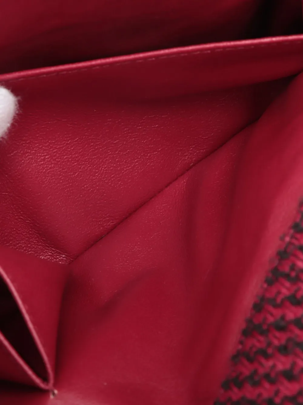 Pre-owned Chanel 2009-2010 Medium Classic Tweed Double Flap Shoulder Bag In Red