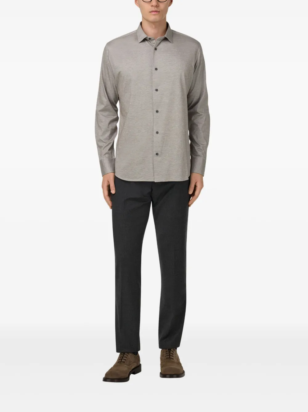 Boggi Milano camisa de algodón con cuello de pico | Image 2