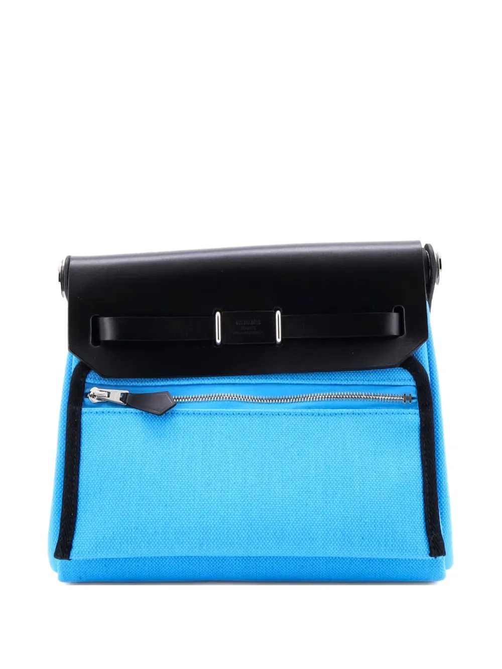 Hermès Pre-Owned Herbag Zip Toile and Leather 20 shoulder bag - ブルー
