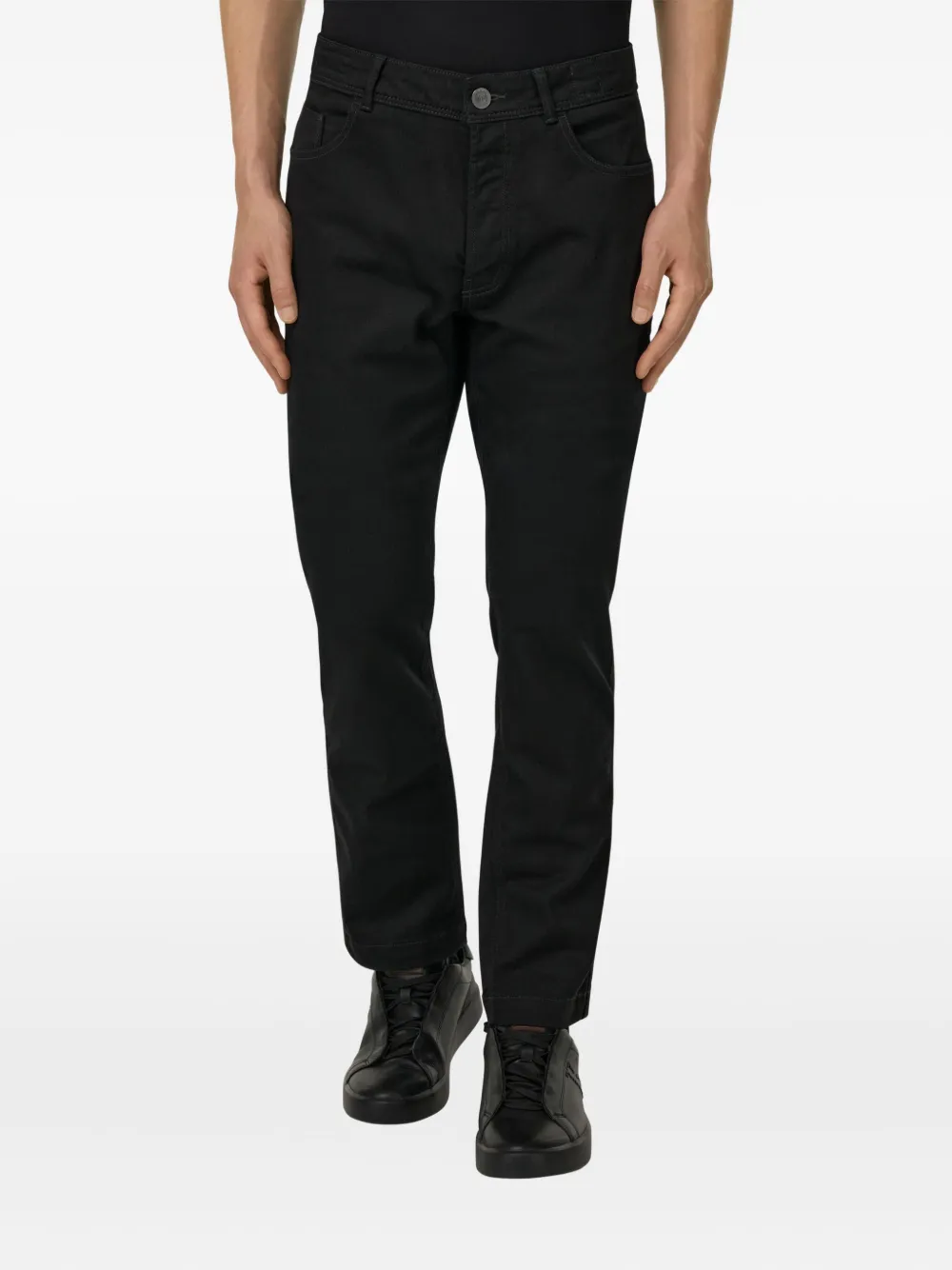 Boggi Milano Jeans met knopen Zwart