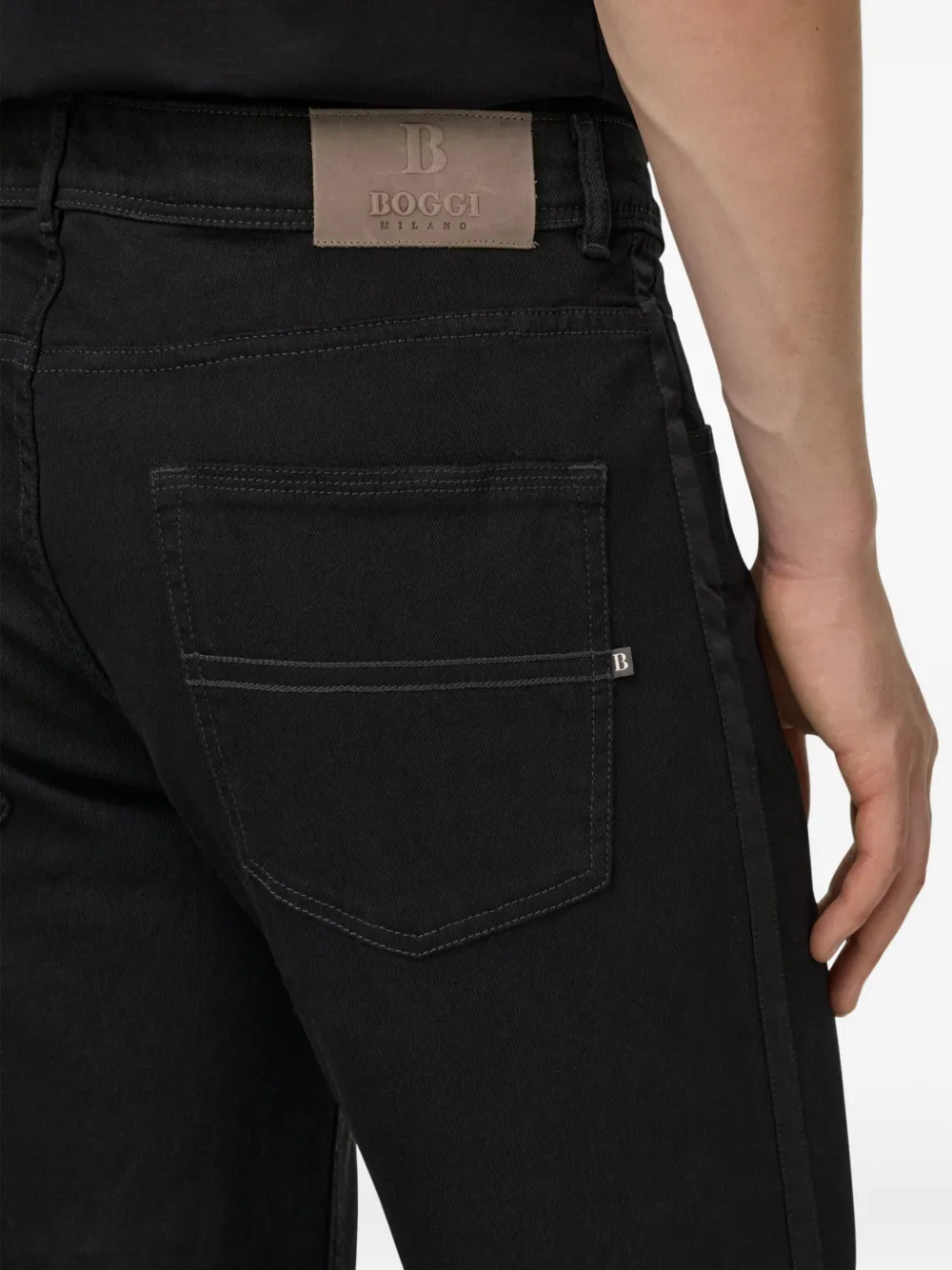 Boggi Milano Jeans met knopen Zwart