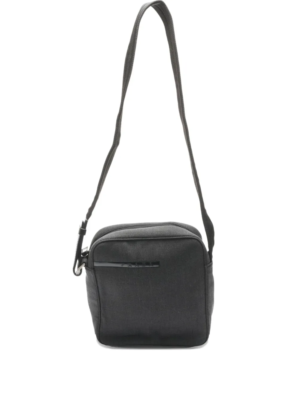 Pre-owned Prada 1990s Canvas Sport Cross Body Bag In Gray