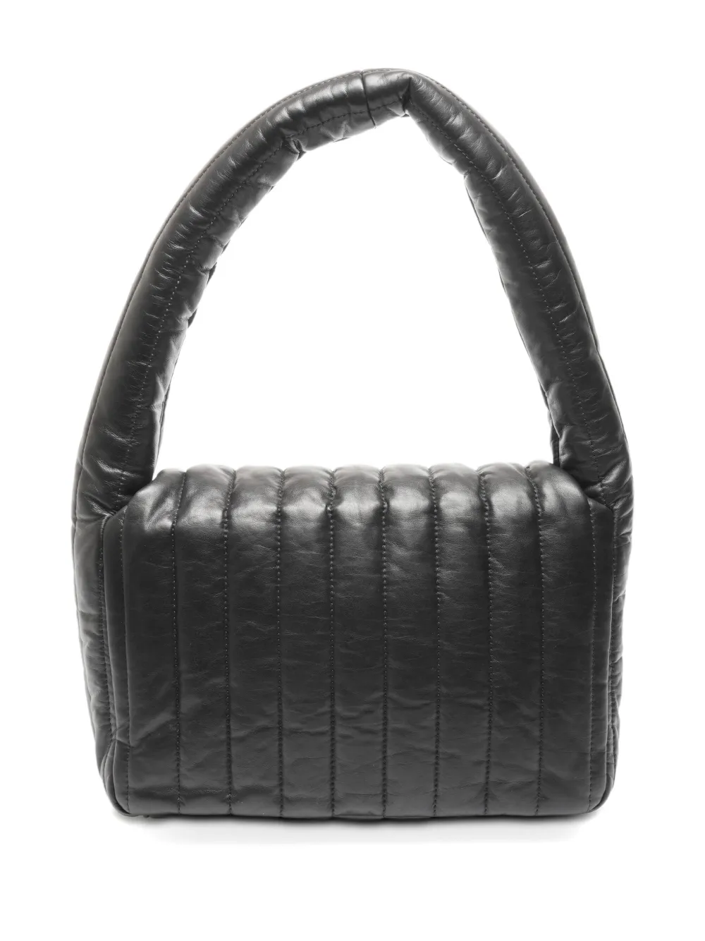 Pre-owned Balenciaga 2020-2025 Monaco Quilted Logo-plaque Shoulder Bag In Black