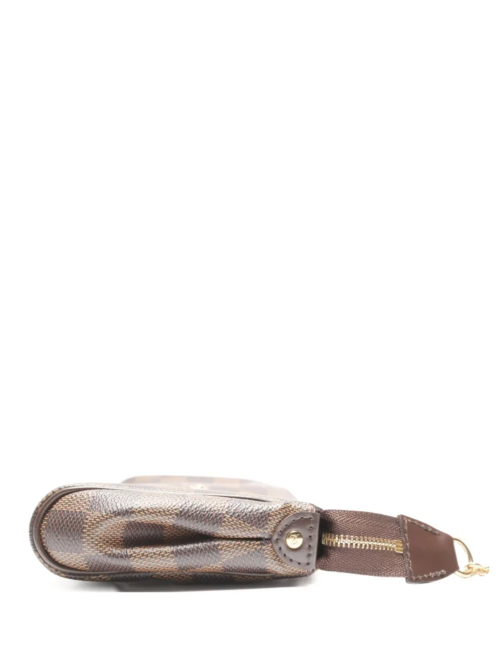 Pre-owned Louis Vuitton 2011 Pochette Eva Damier Chain Shoulder Bag In Brown