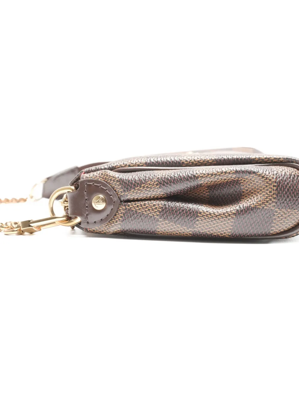 Pre-owned Louis Vuitton 2011 Pochette Eva Damier Chain Shoulder Bag In Brown