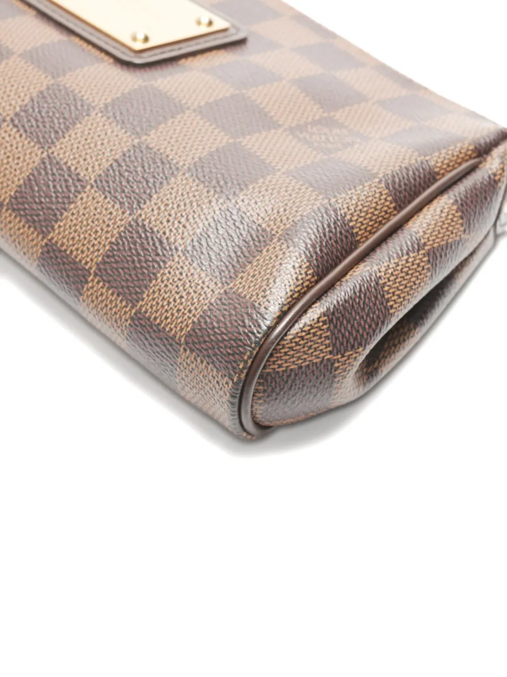 Pre-owned Louis Vuitton 2011 Pochette Eva Damier Chain Shoulder Bag In Brown