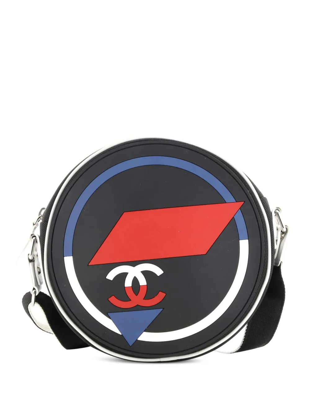 CHANEL Pre-Owned Airlines Round Canvas and Rubber crossbody bag - ブラック CHANEL Pre-Owned Airlines Round Canvas and Rubber crossbody bag - ブラック