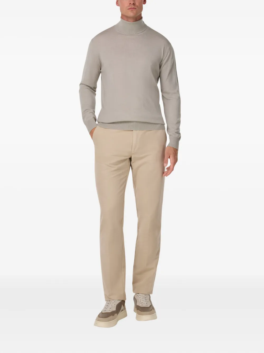 Boggi Milano Broek met knopen - Beige