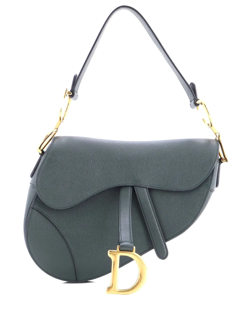 Christian Dior Pre-Owned Saddle Handbag Leather Medium shoulder bag - Verde