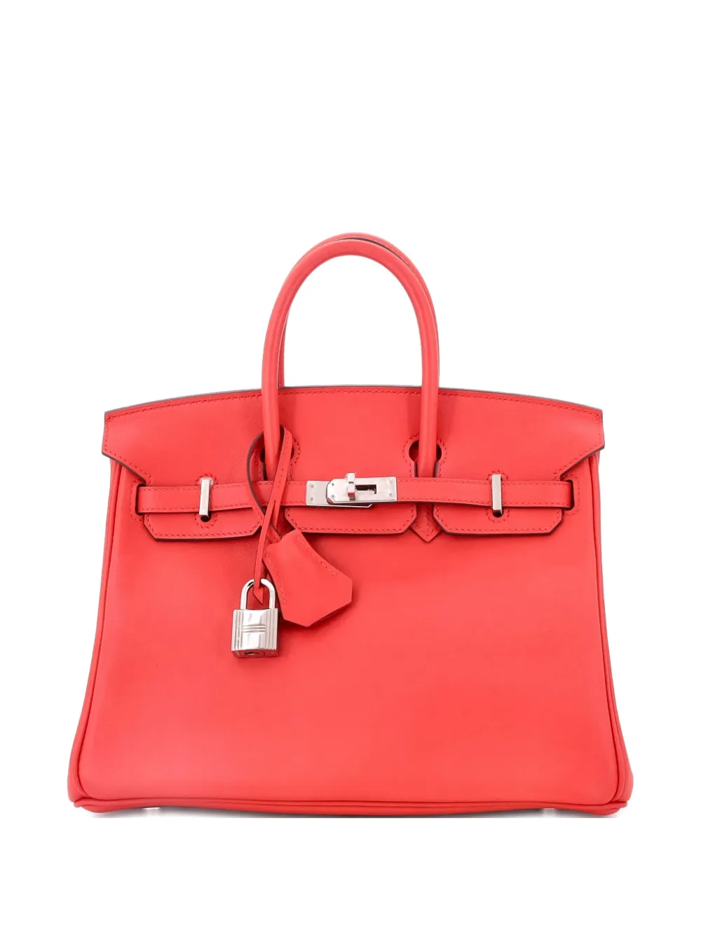 Hermès Pre-Owned Birkin Handbag Red Swift with Palladium Hardware 25 tote bag | Red | Image 1