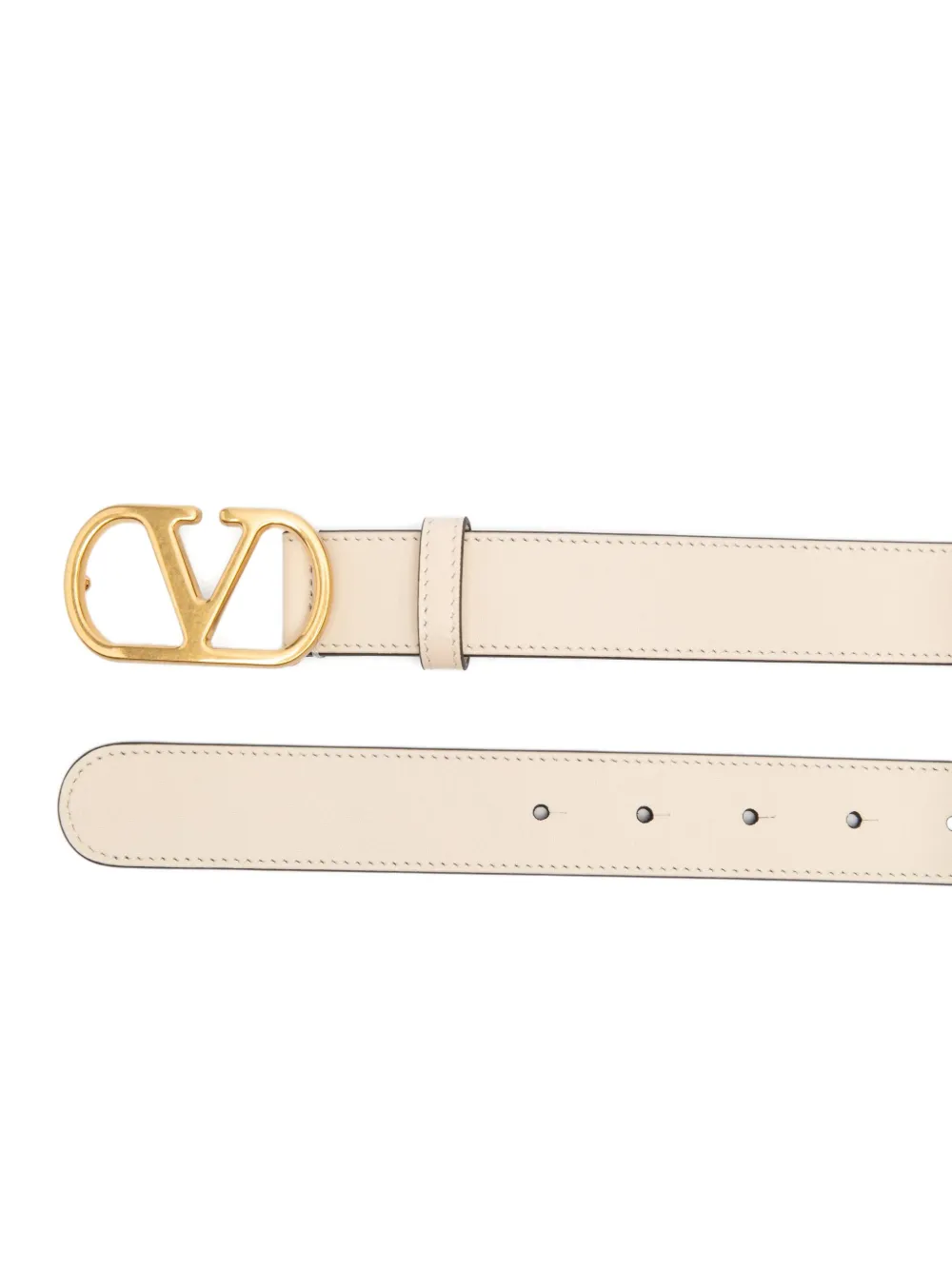 Valentino Garavani logo-plaque belt - Beige