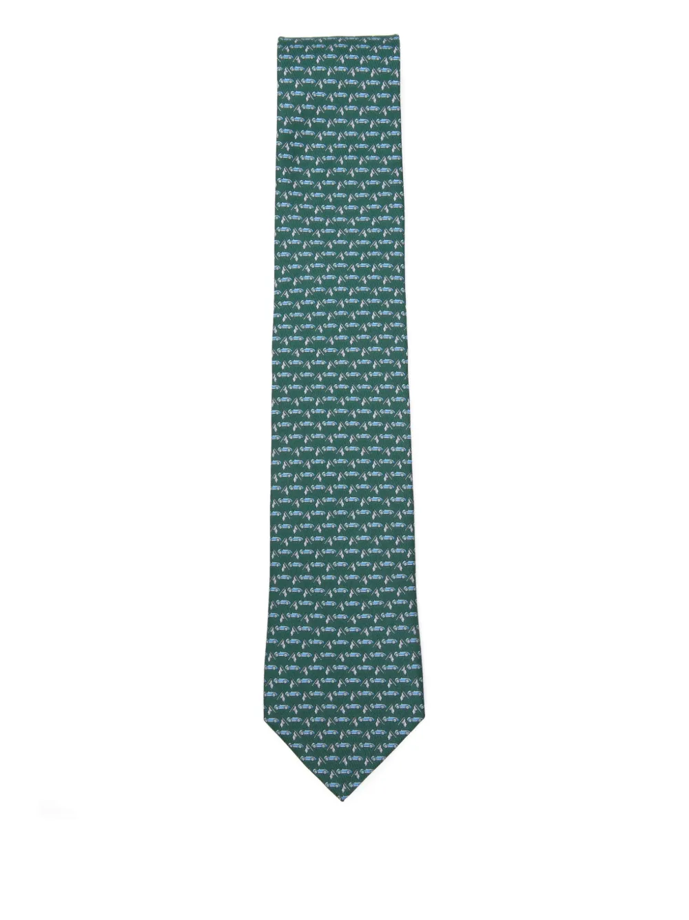 Ferragamo race-print tie | Blue | Image 1