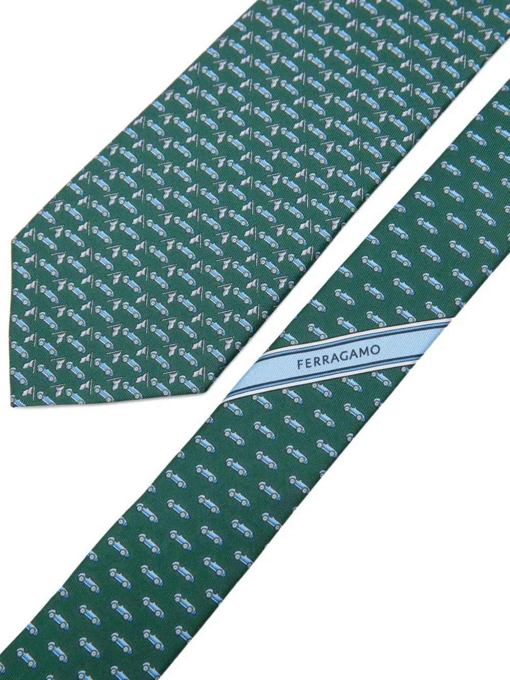 Ferragamo Stropdas met print Blauw