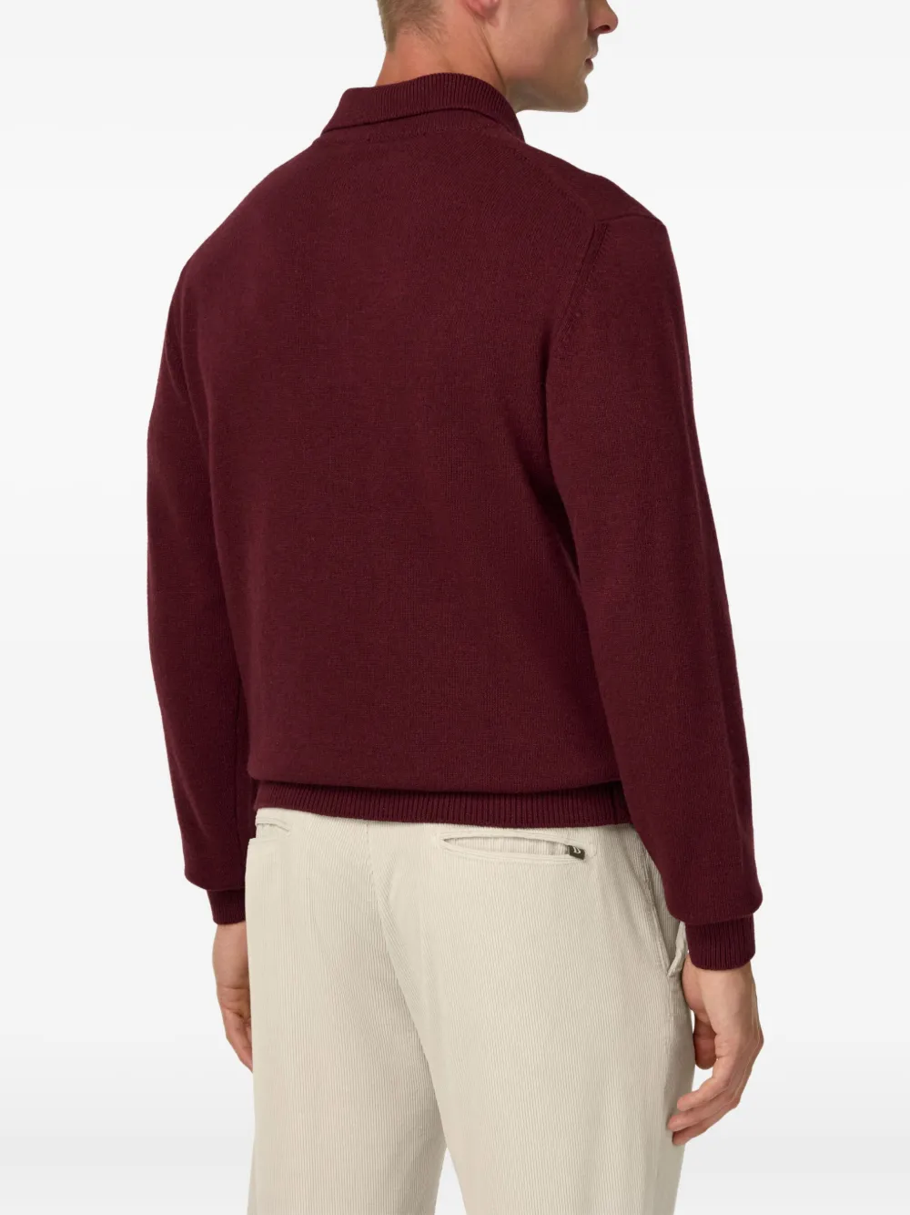 Boggi Milano Poloshirt met lange mouwen Rood