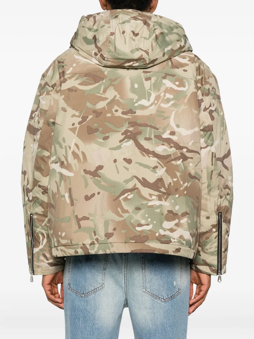 Cole Buxton Camouflage Zip Jacket In Brown