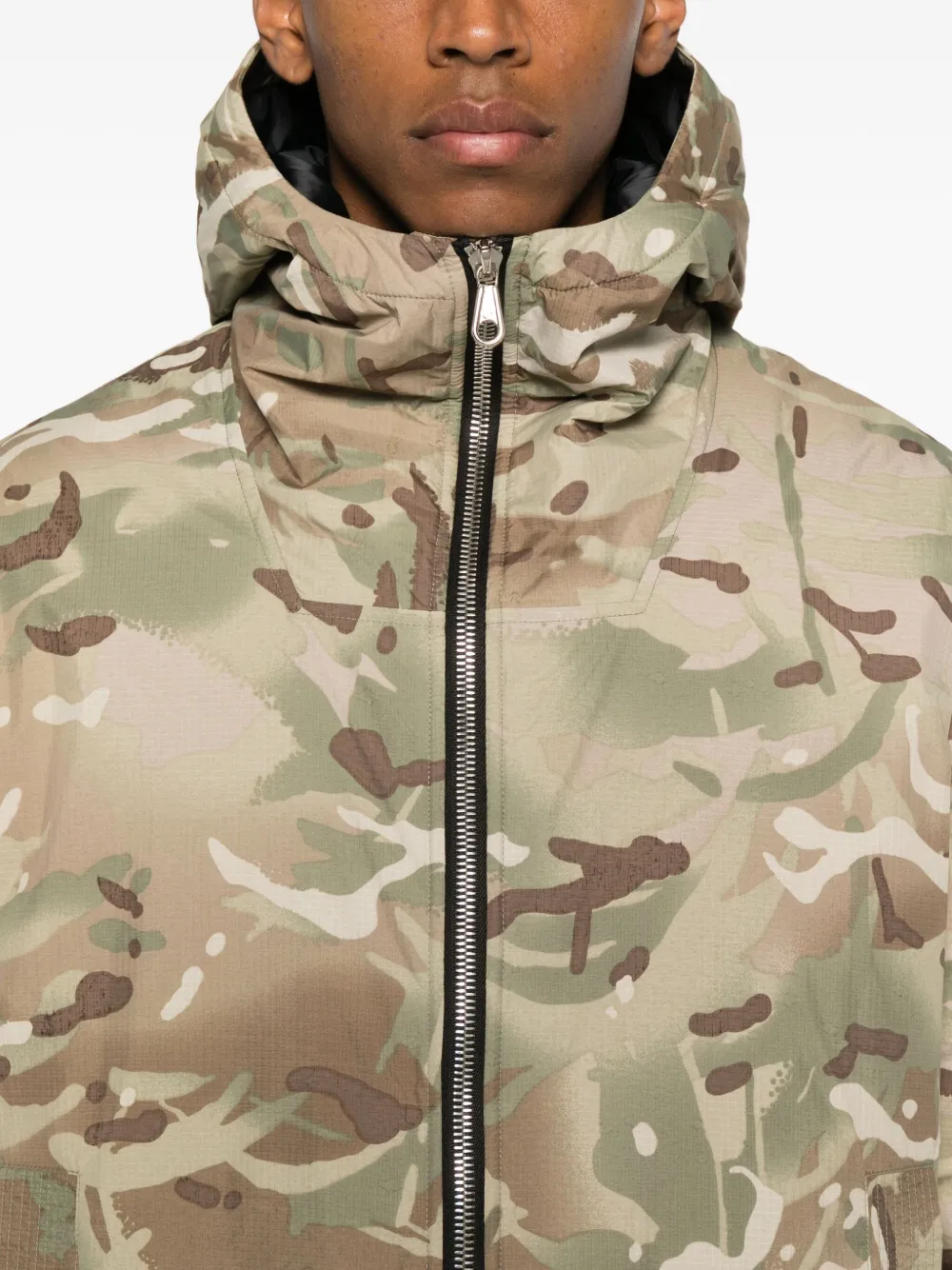 Cole Buxton Camouflage Zip Jacket In Brown