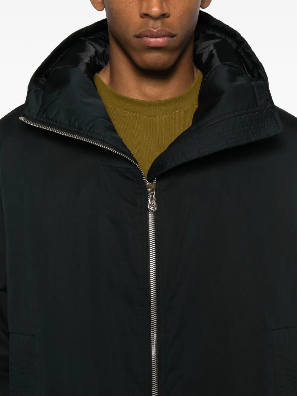 Cole Buxton Hooded Zip Jacket In Black