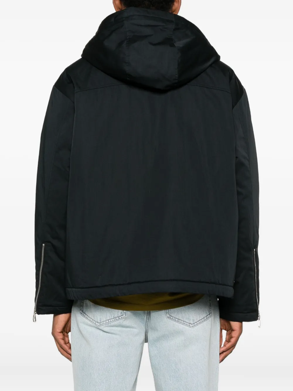 Cole Buxton Hooded Zip Jacket In Black