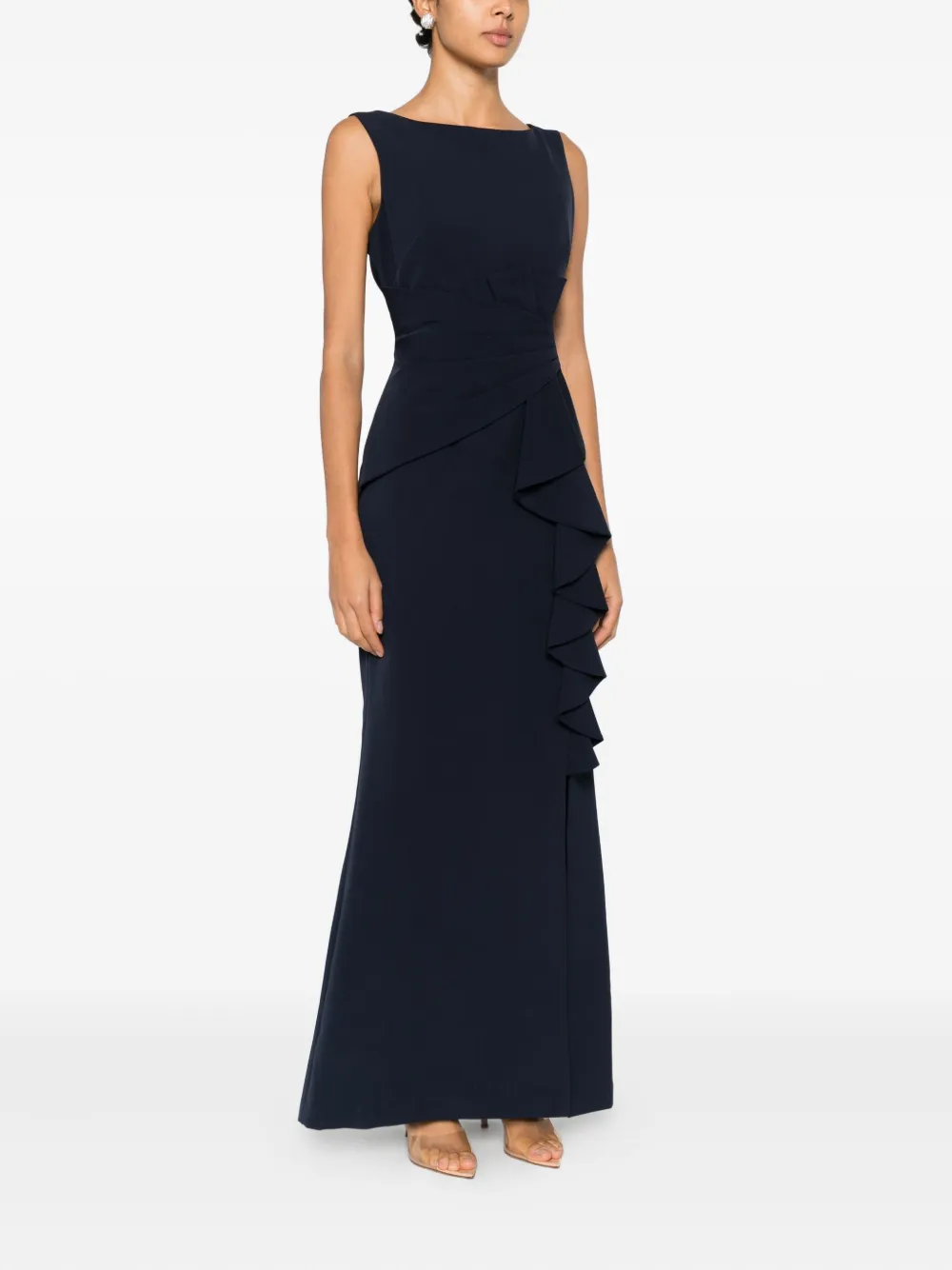 ELIZA J Maxi-jurk met ruches Blauw