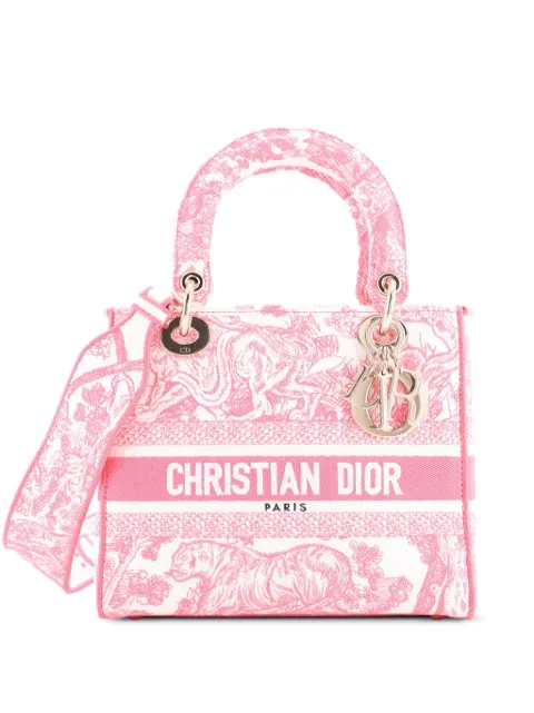 Christian Dior Pre-Owned Toile de Jouy Lady D-Lite Bag Embroidered Canvas tote bag