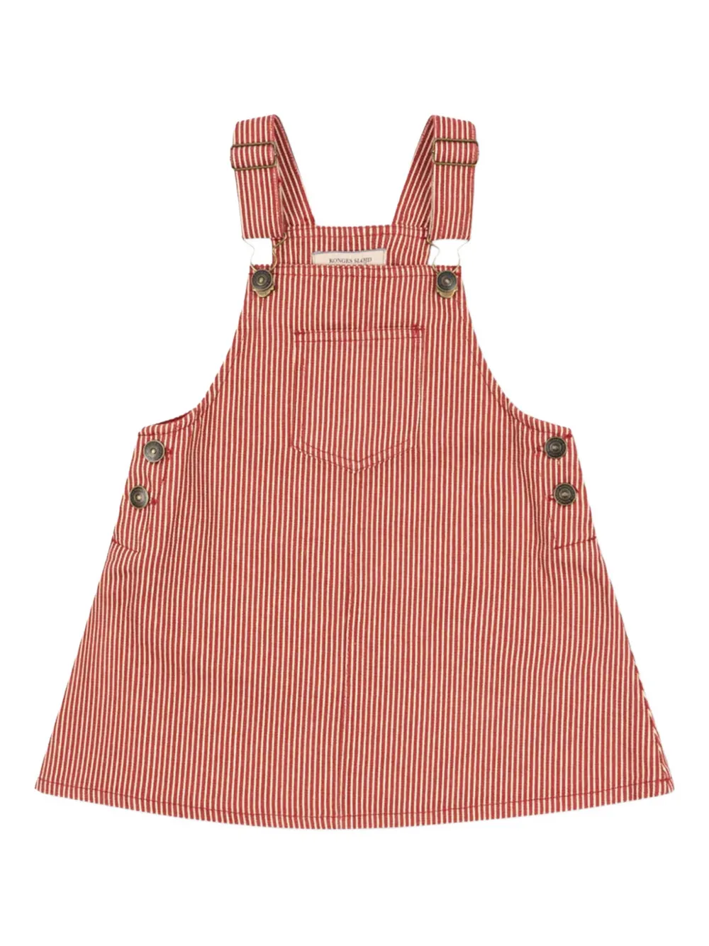 Konges Sløjd robe rayée à poche poitrine | rouge | Image 1