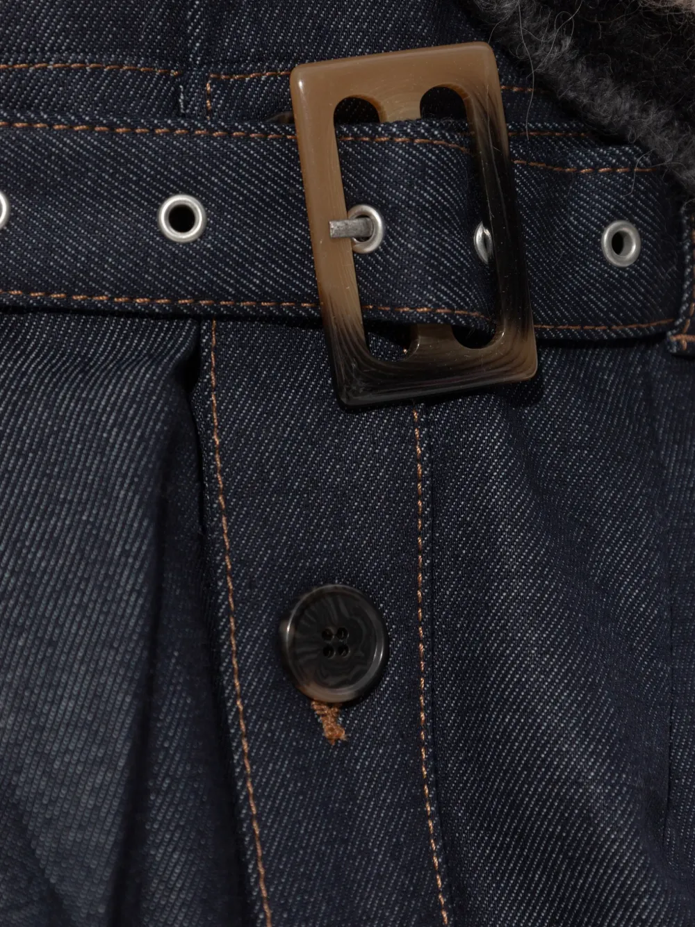 MUNTHE Raina midi-rok met ceintuur en knopen Blauw