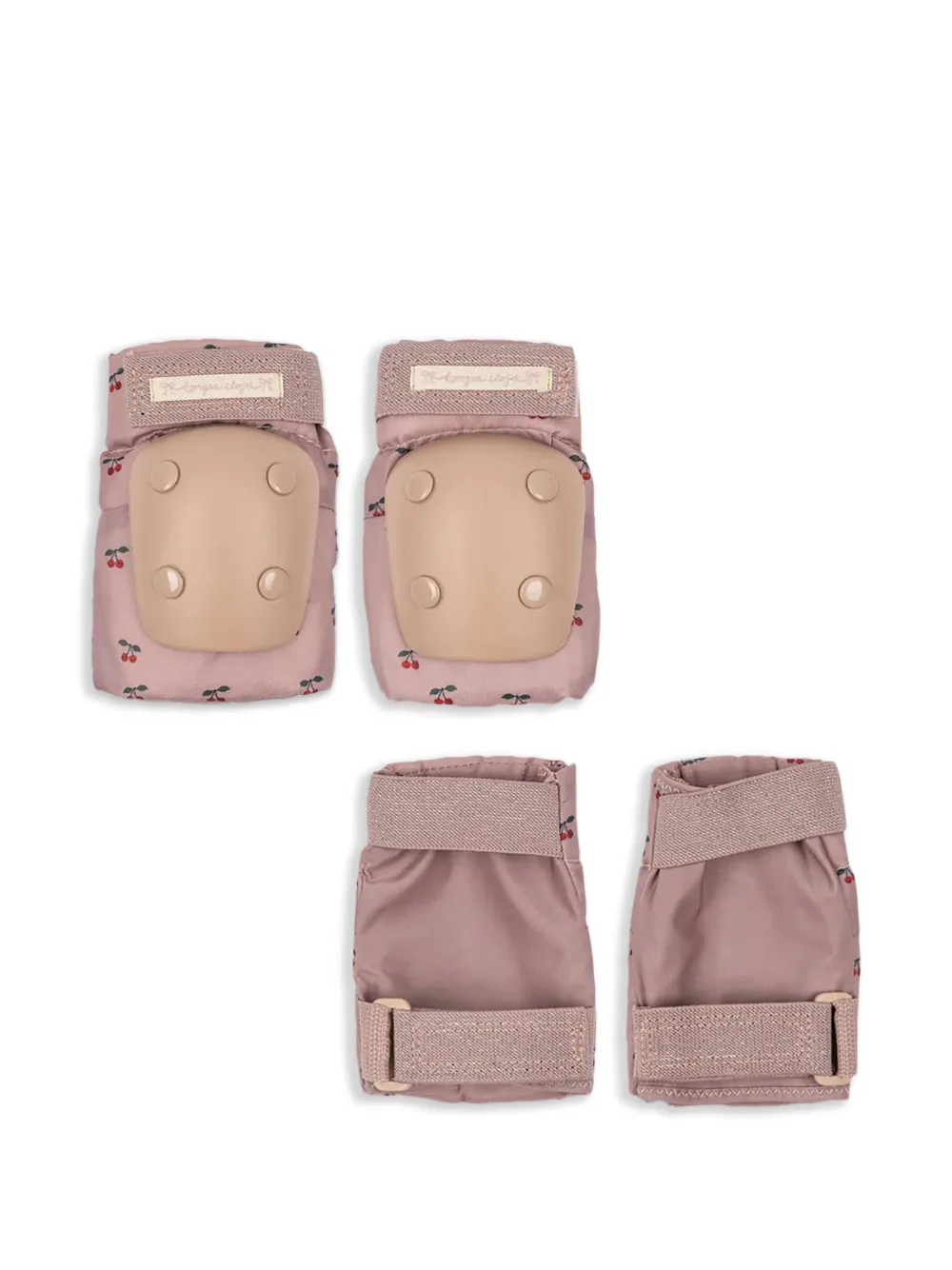Konges Sløjd Handschoenen met bandje en kersenprint Roze