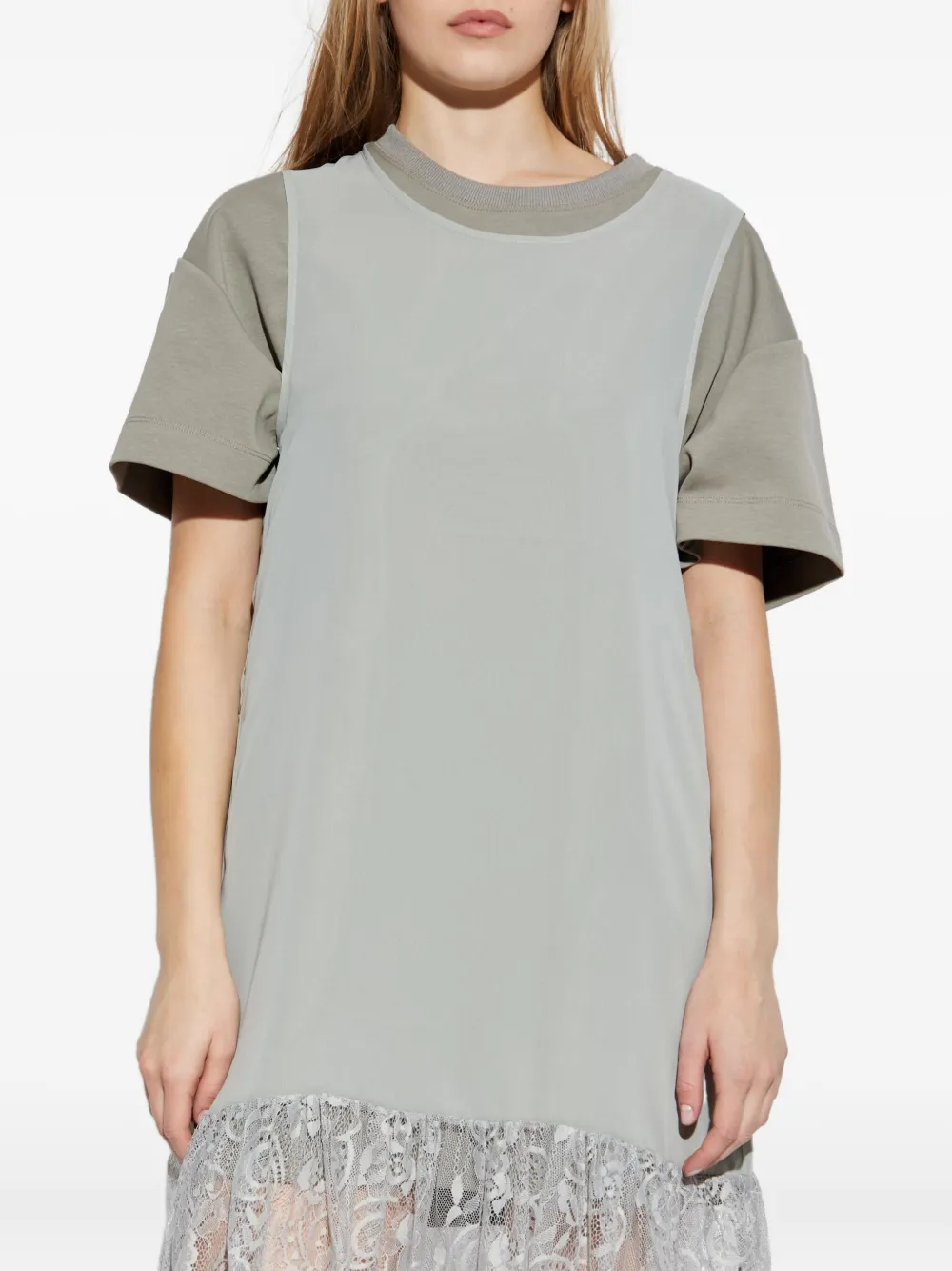 Munthe Lace-trim Mini Dress In Gray