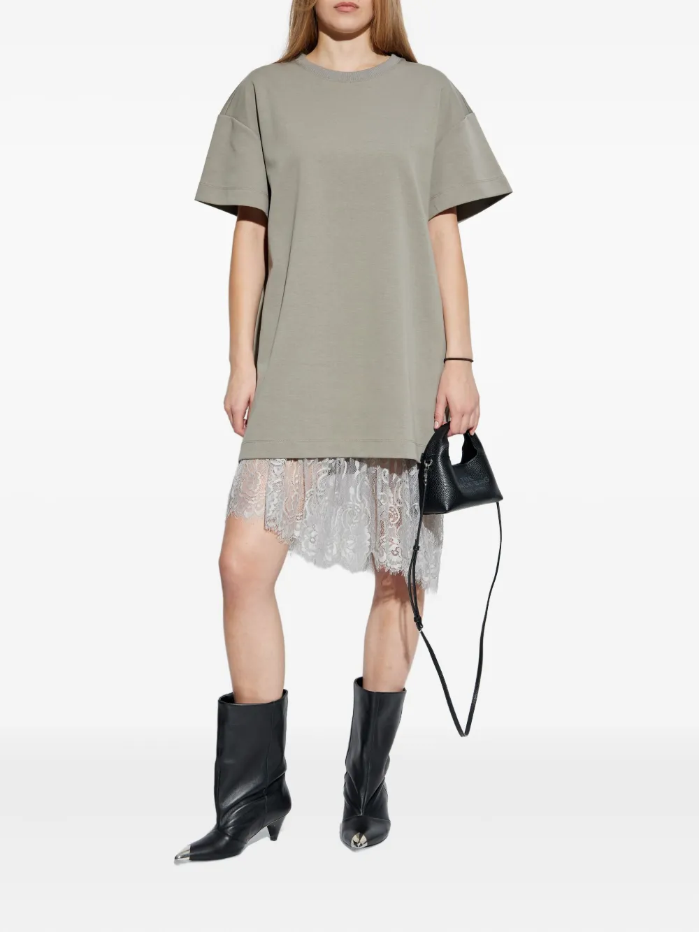 Munthe Lace-trim Mini Dress In Gray