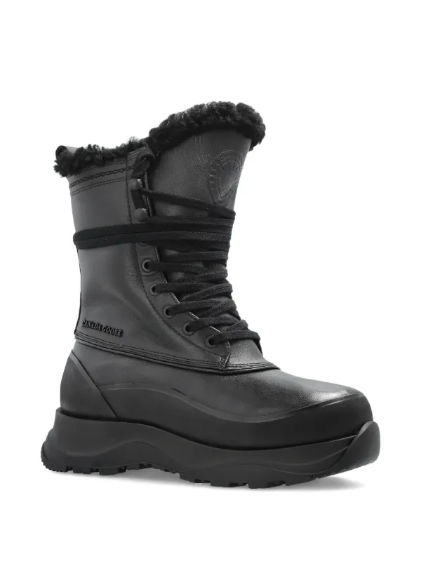 Canada Goose fur-trim lace-up Boots | Black | FARFETCH display picture 3