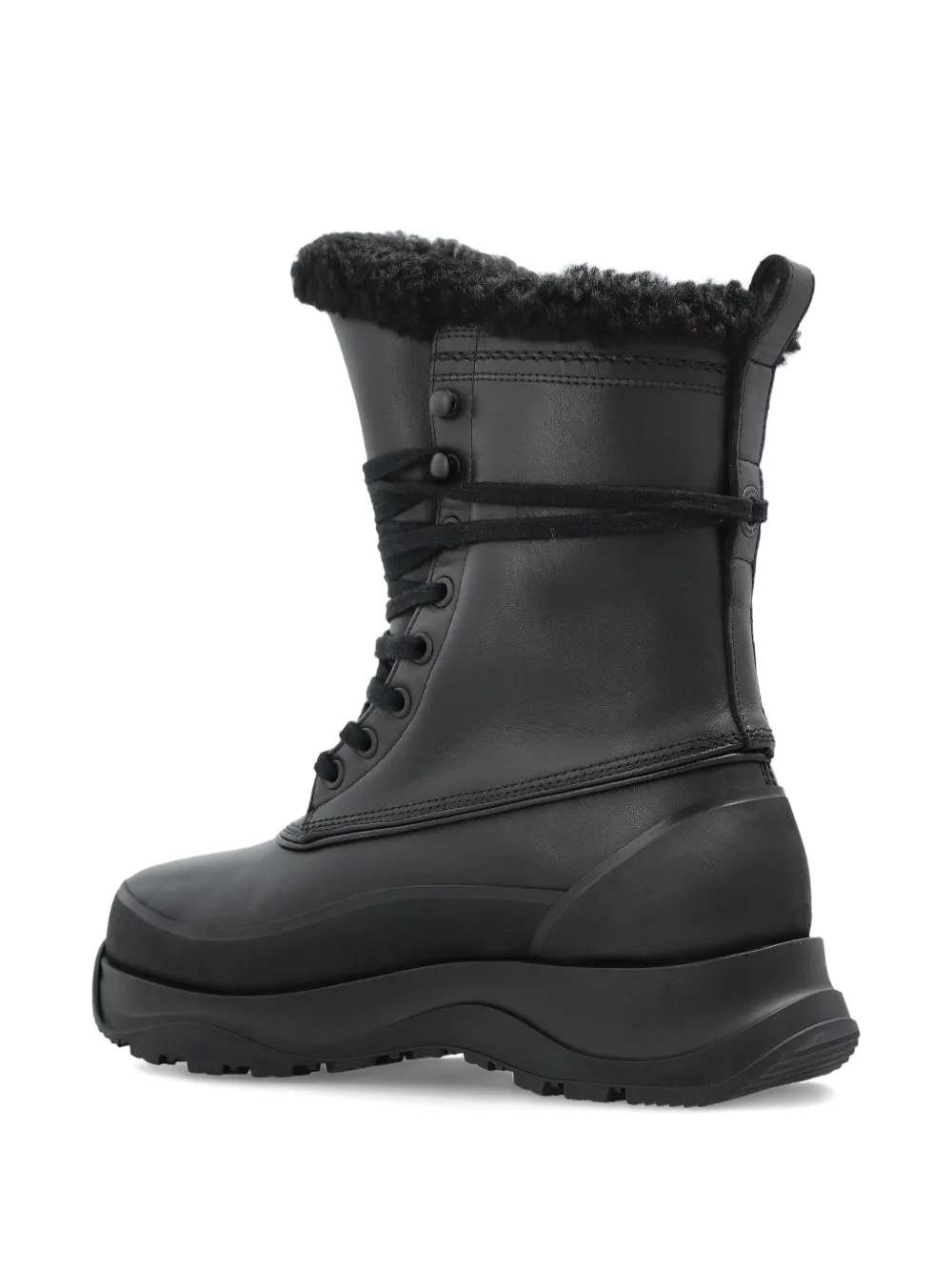 Canada Goose Fur-trim Lace-up Boots In Black