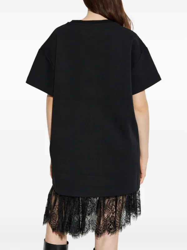 Munthe Lace-trimmed T-shirt Dress - Black Munthe Lace-trimmed T-shirt Dress - Black