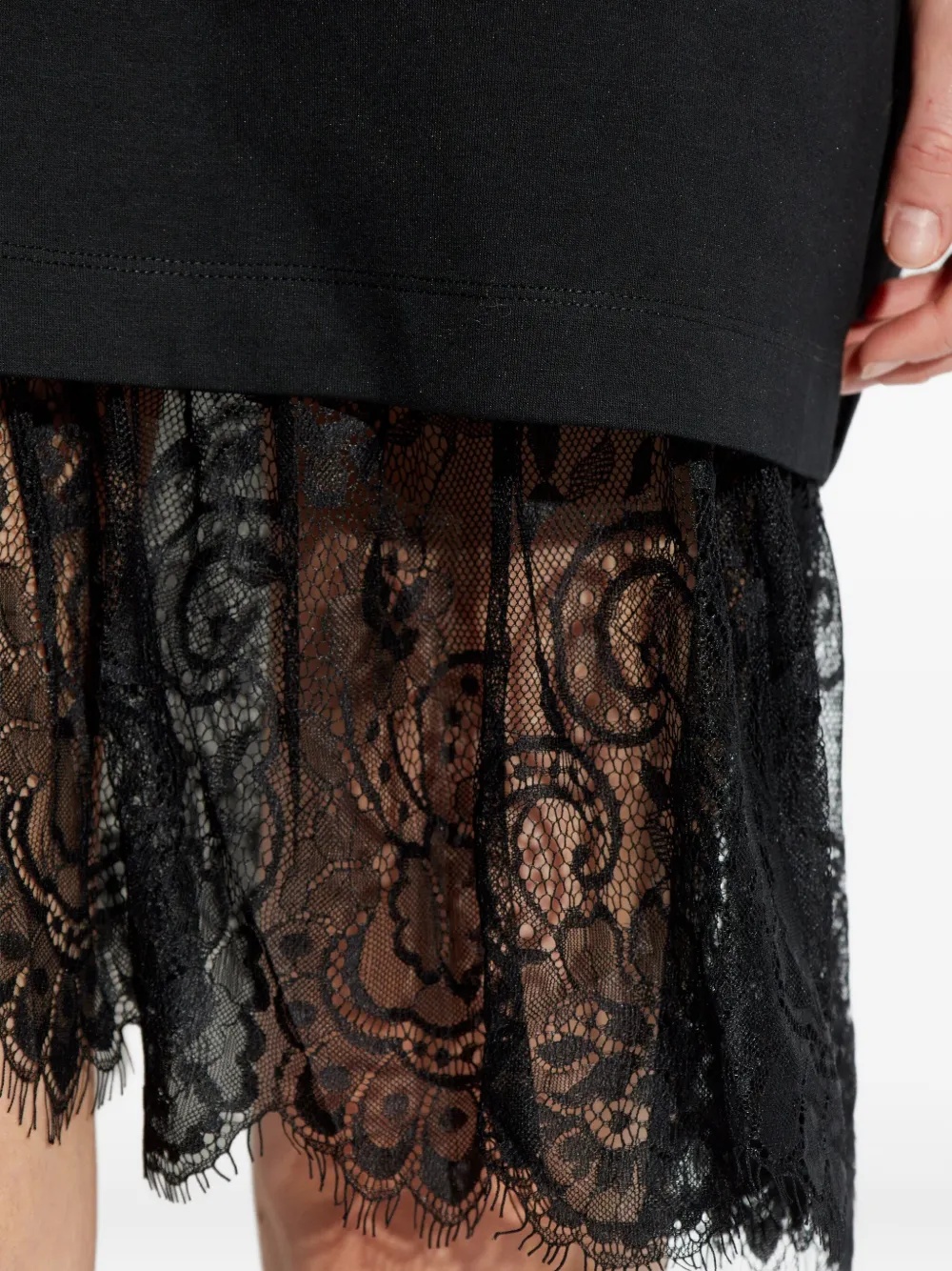 Munthe Rose Lace-trim T-shirt Dress In Black