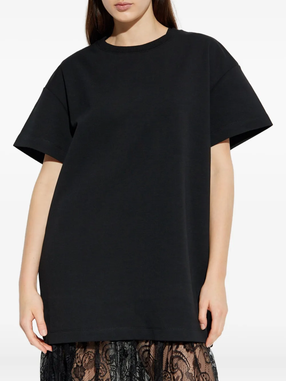 Munthe Rose Lace-trim T-shirt Dress In Black