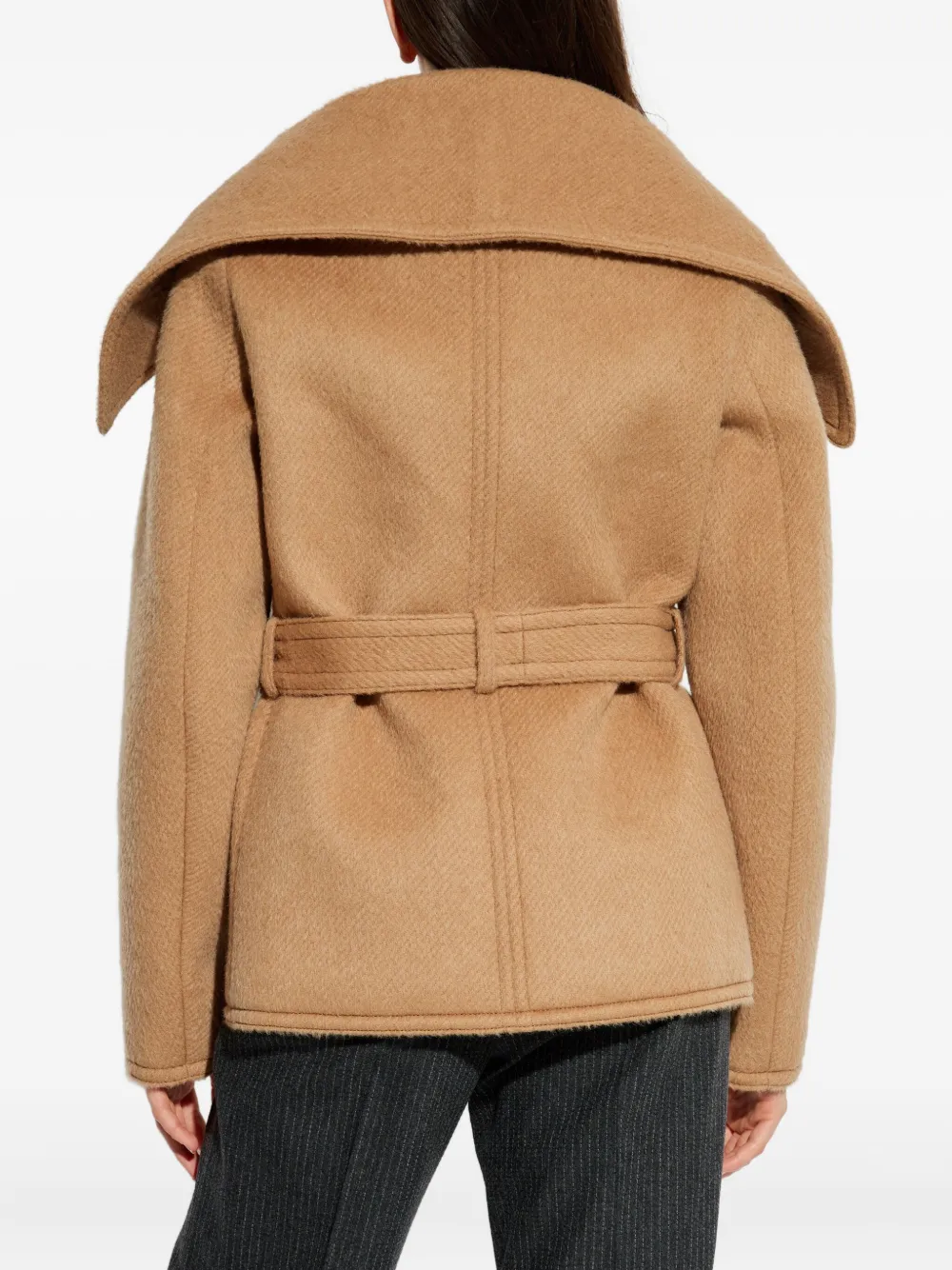 Dsquared2 Belted Double-breasted Jacket In Neutral