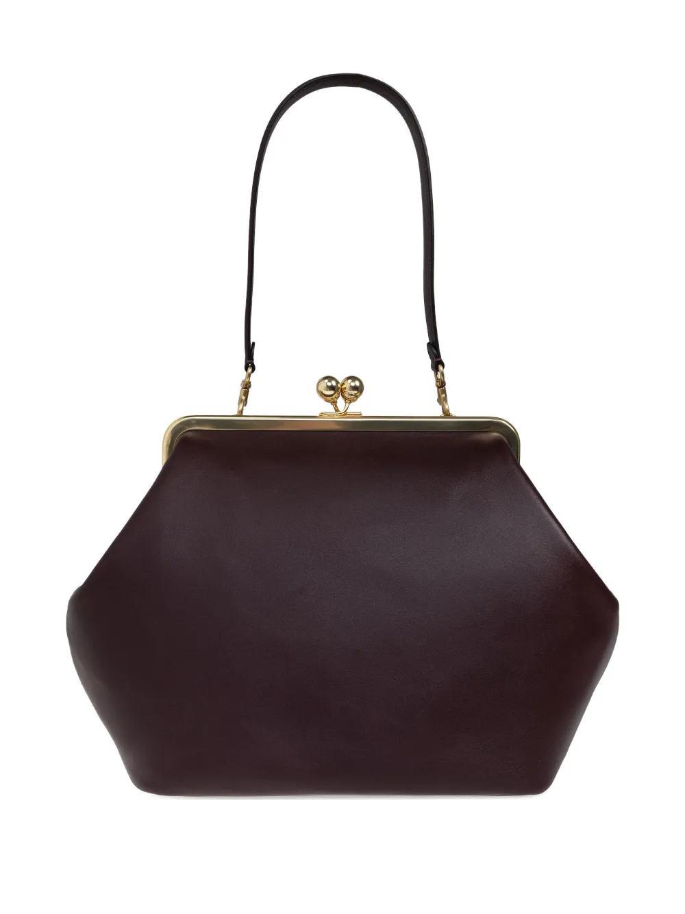 Coach Kisslock-frame Leather Tote Bag In Purple