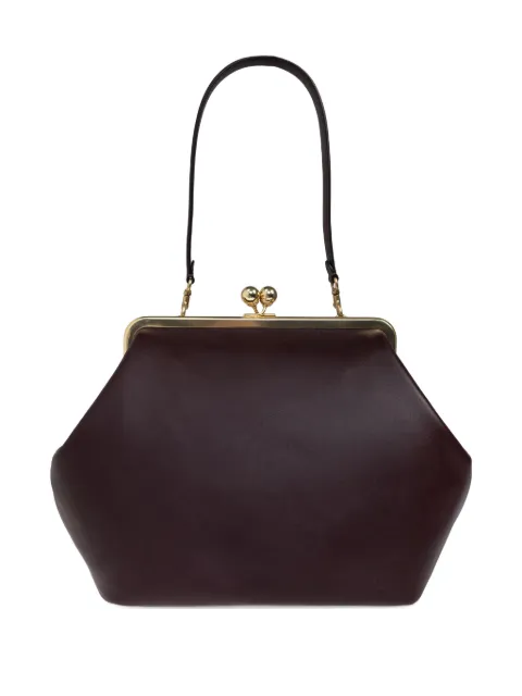 Coach kisslock-frame leather tote bag