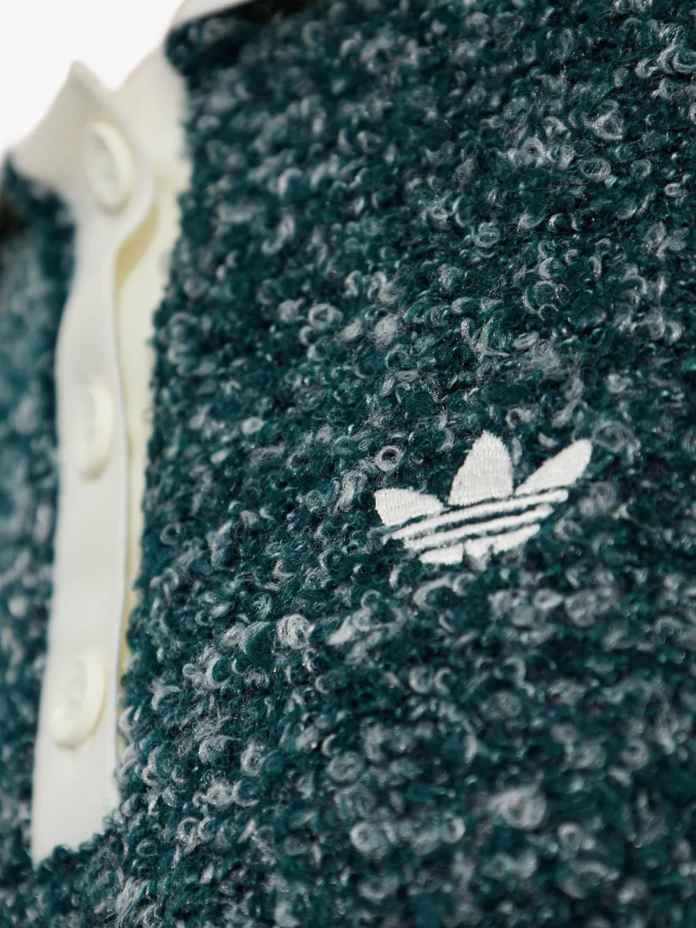 Adidas Originals Long-sleeve Polo-collar Sweater In Green