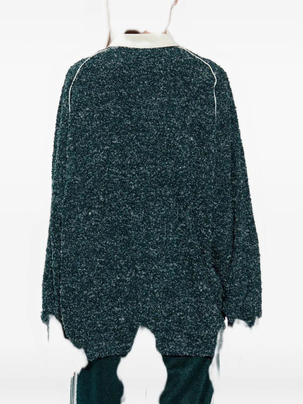 Adidas Originals Long-sleeve Polo-collar Sweater In Green