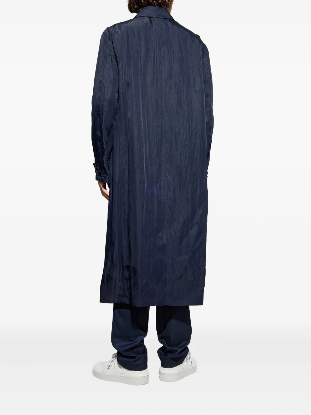 Giorgio Armani Trenchcoat met ruches Blauw