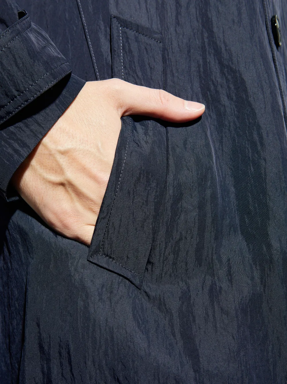 Giorgio Armani Trenchcoat met ruches Blauw