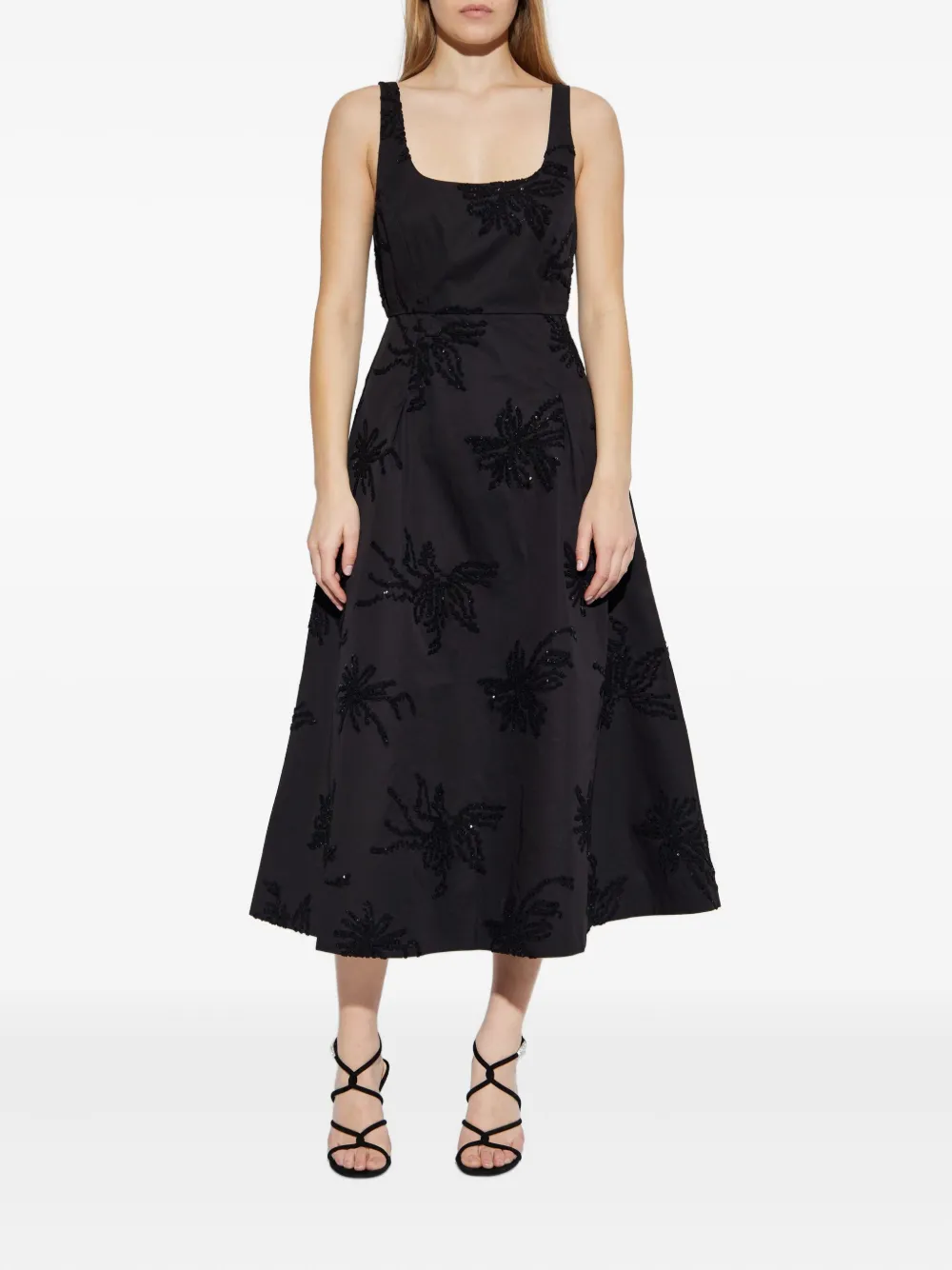 MUNTHE Ronia midi-jurk verfraaid met pailletten Zwart