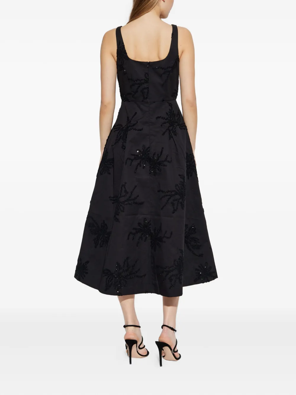 MUNTHE Ronia midi-jurk verfraaid met pailletten Zwart