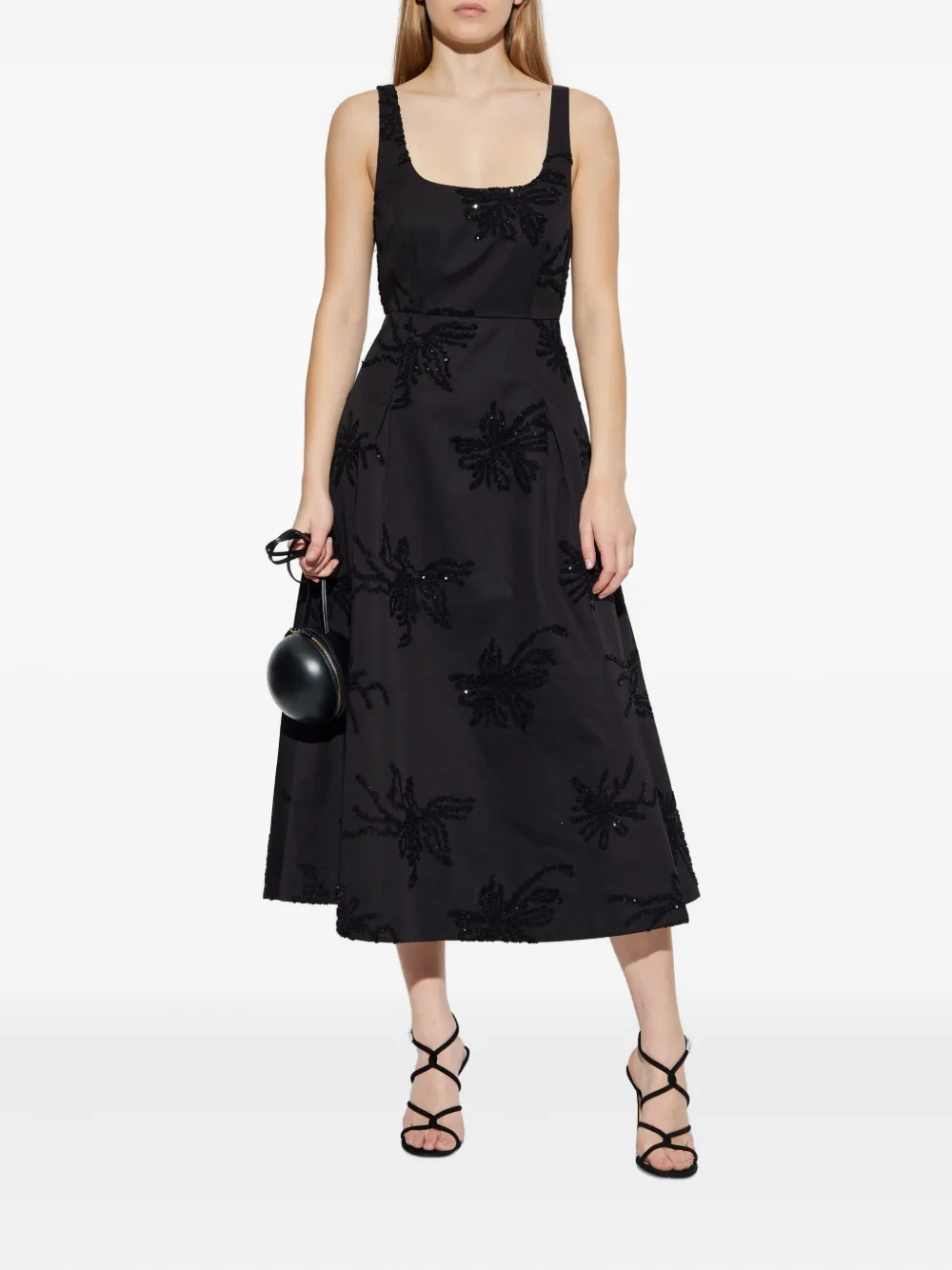 MUNTHE Ronia sequin-embellished midi dress - Zwart