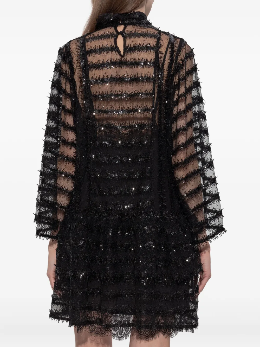 MUNTHE Risso mini-jurk met pailletten Zwart