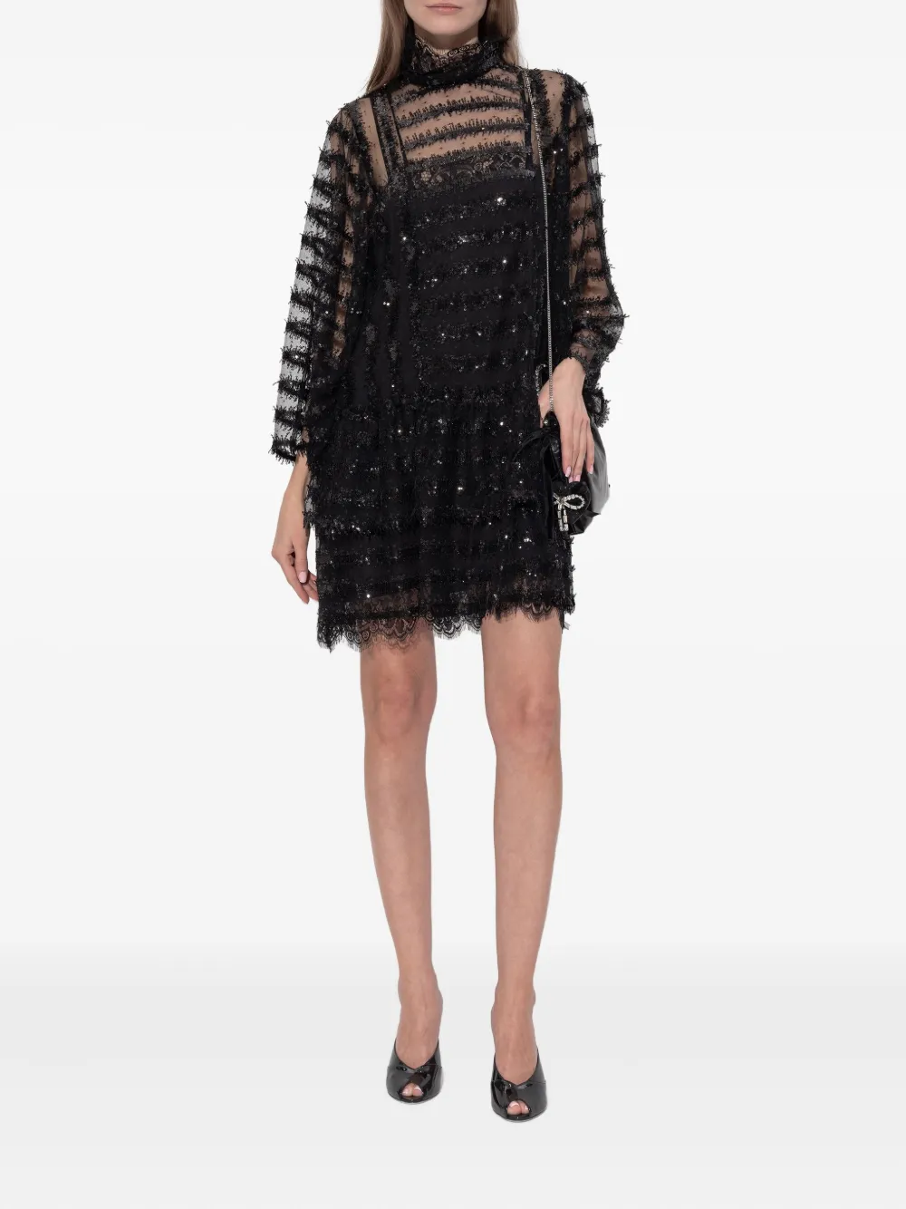 MUNTHE Risso sequin mini dress - Zwart