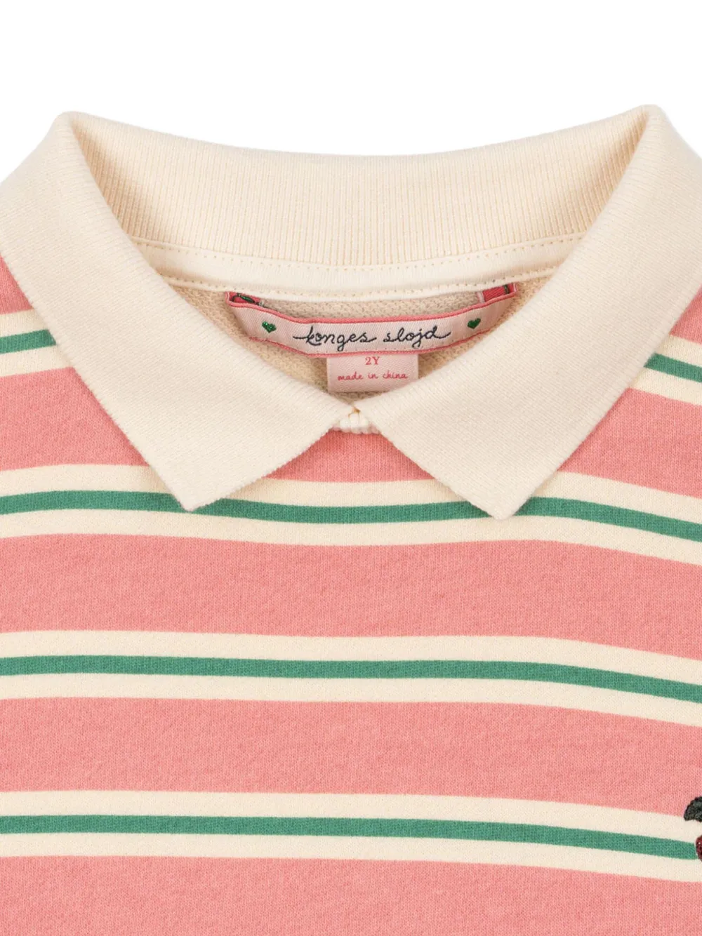  Konges Sløjd Striped Embroidered Dress - Pink 