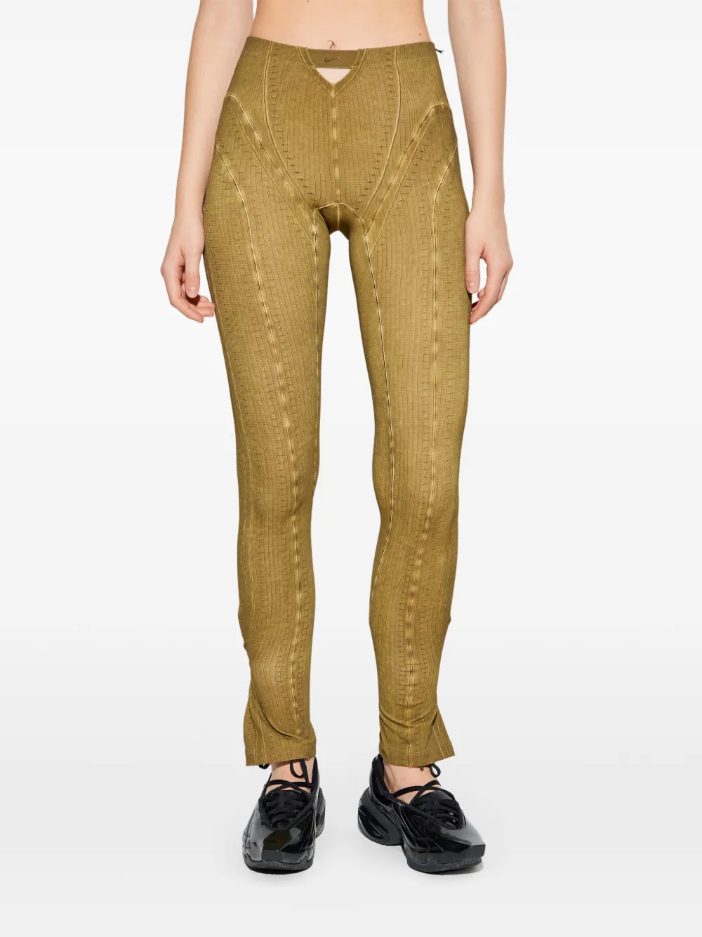 Nike x KNWLS geribbelde legging met uitgesneden details Bruin